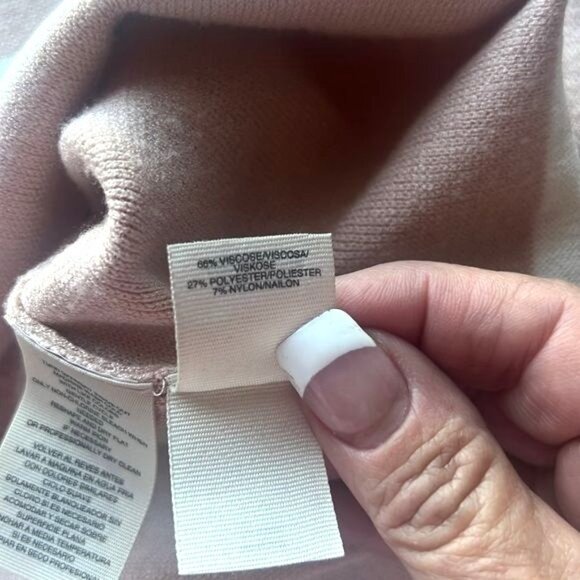 RACHEL Rachel Roy Sweater Womens Medium Beige Viscose Knit Bell Sleeve Bow Back - Picture 10 of 11